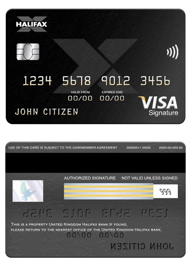 United Kingdom Halifax bank visa signature card